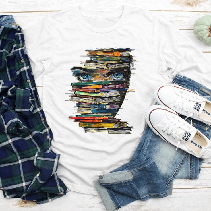 Book Women Graphic Art Colorful Eyes Youth Long Sleeve Tee Book Women Graphic Art Colorful Eyes Youth Long Sleeve Tee