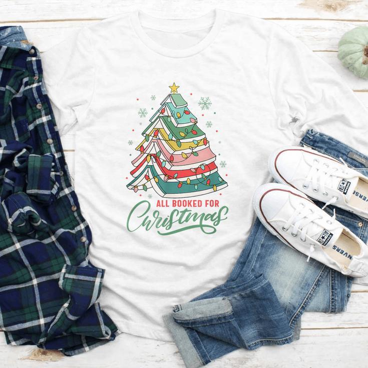All Booked For Christmas Book Xmas Tree Lights Reading Girly Youth Long Sleeve Tee