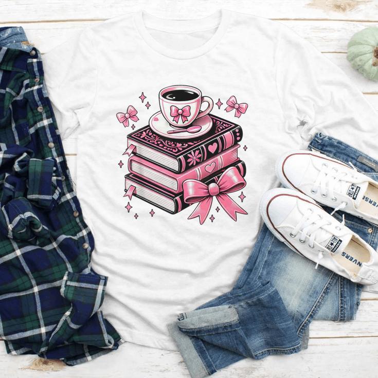 All Booked For Valentine's Teacher Coquette Bow Coffee Book Youth Long Sleeve Tee