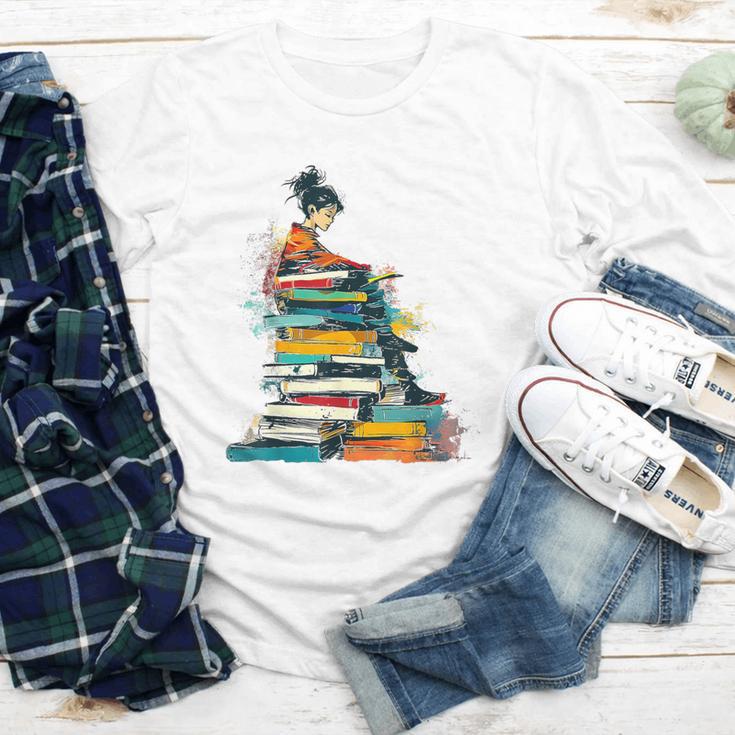 Books Abstract Artist Women Art Painting Books Youth Long Sleeve Tee