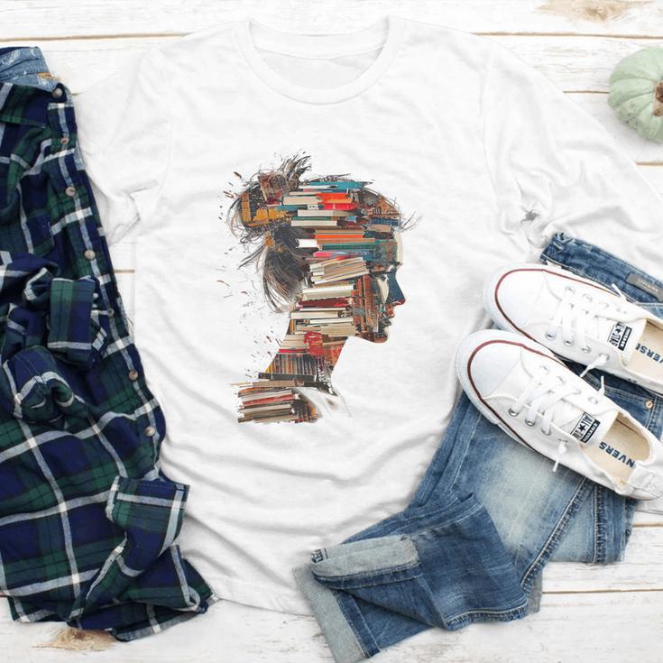 Books Lover Women Art Colorful Drawing Graphic Books Youth Long Sleeve Tee