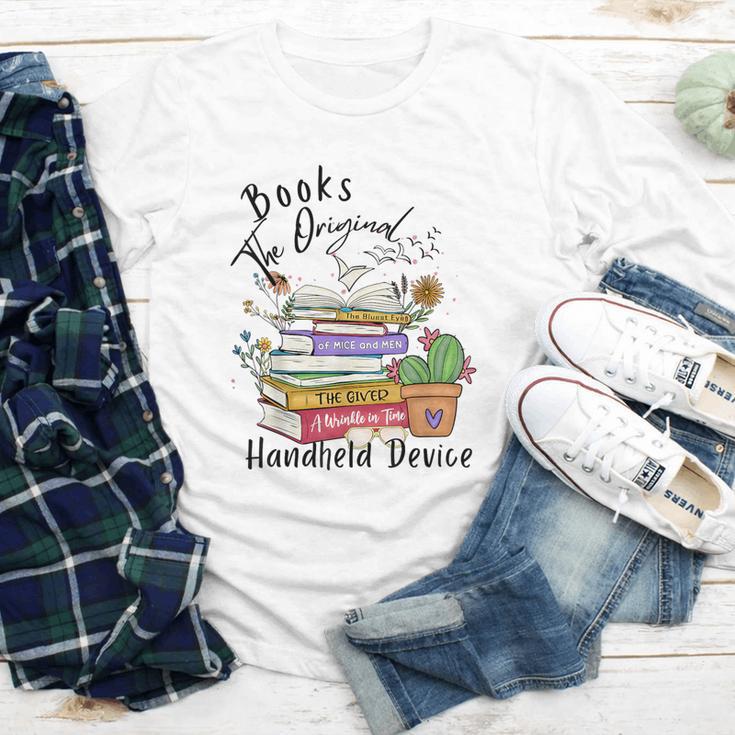 Books Original Handheld Device Reader Literacy Book Lover Youth Long Sleeve Tee