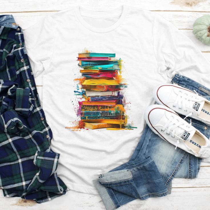 Books Painting Colorful Art Abstract Graphic Books Youth Long Sleeve Tee
