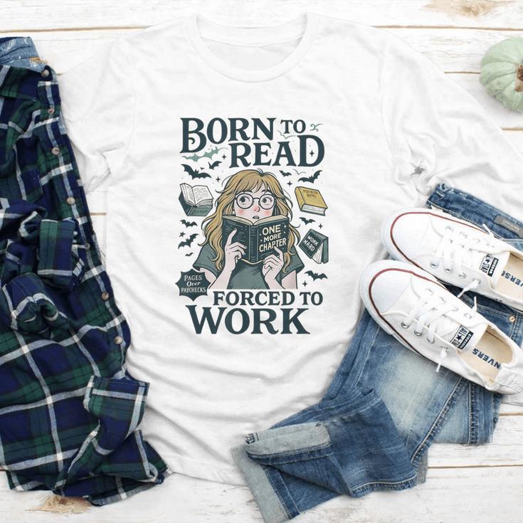 Born To Read Forced To Work Bookish Girl Book Lover Youth Long Sleeve Tee