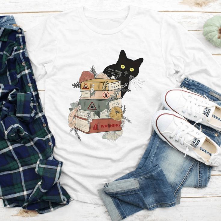 Cat And Books Flowers Reading Club Cat Lover Bookworm Youth Long Sleeve Tee
