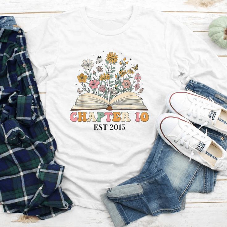 Chapter 10 Years Old 10th Birthday Wildflower Book Lover Youth Long Sleeve Tee Chapter 10 Years Old 10th Birthday Wildflower Book Lover Youth Long Sleeve Tee