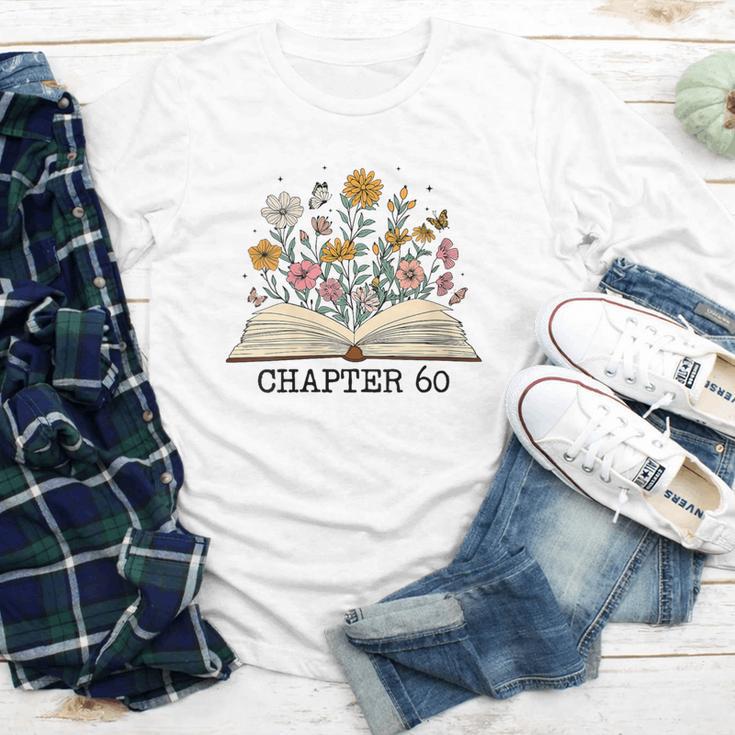 Chapter 60 60th Birthday Floral Open Book With Flowers Youth Long Sleeve Tee