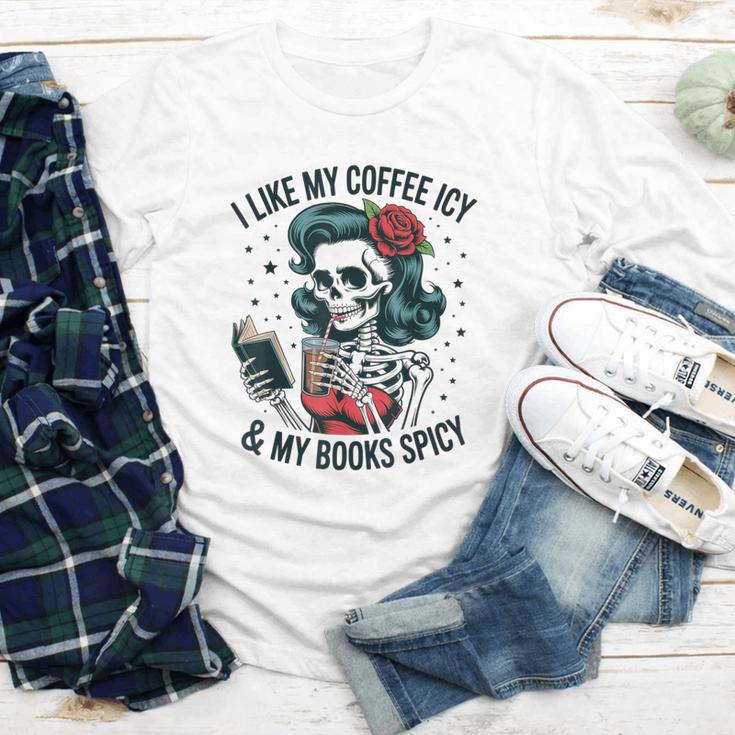 I Like My Coffee ICY & My Books Spicy For Book Lovers Youth Long Sleeve Tee I Like My Coffee ICY & My Books Spicy For Book Lovers Youth Long Sleeve Tee
