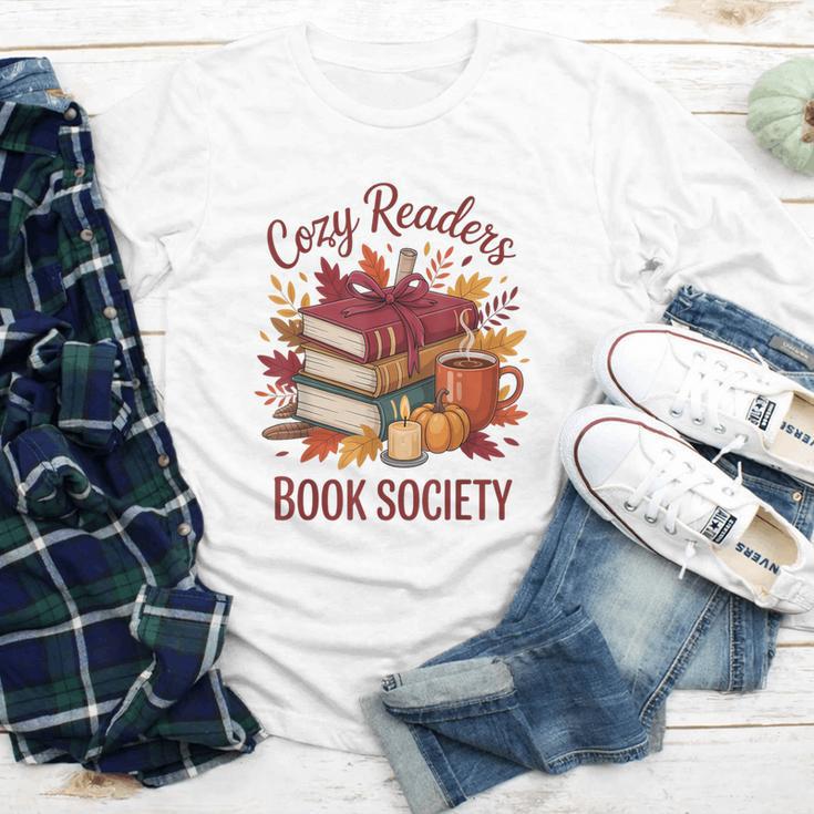 Cozy Readers Book Society Fall Autumn Floral Pumpkin Season Youth Long Sleeve Tee