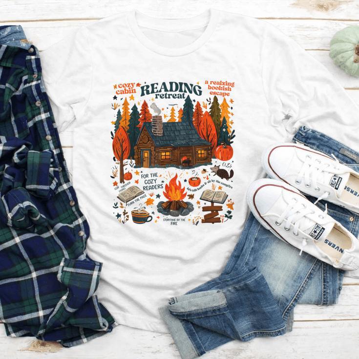 Cozy Reading Cabin Retreat Fall Bookish Autumn Cozy Reader Youth Long Sleeve Tee Cozy Reading Cabin Retreat Fall Bookish Autumn Cozy Reader Youth Long Sleeve Tee