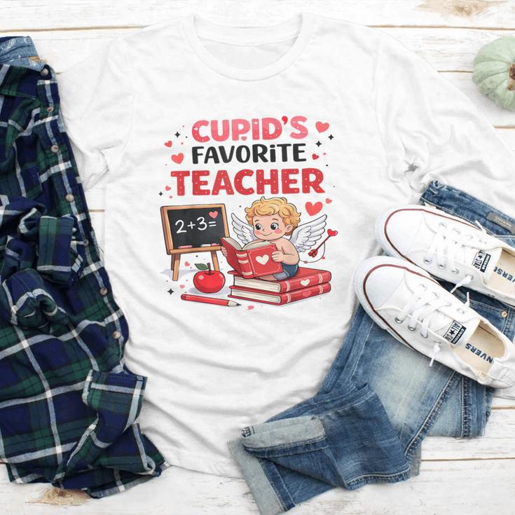Cupid's Favorite Math Teacher Valentine Reading Book Women Youth Long Sleeve Tee