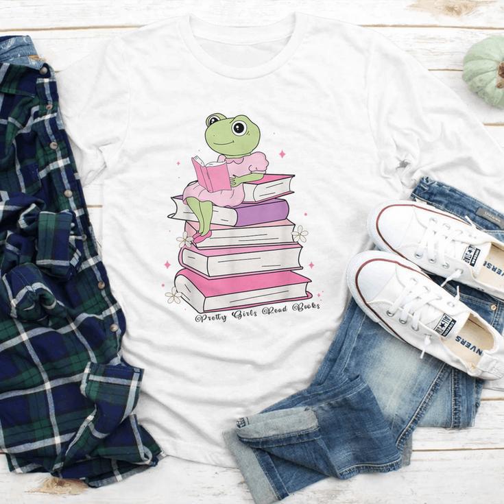 Cute Book Lover Frog Pretty Girls Read Books Kawaii Reading Youth Long Sleeve Tee