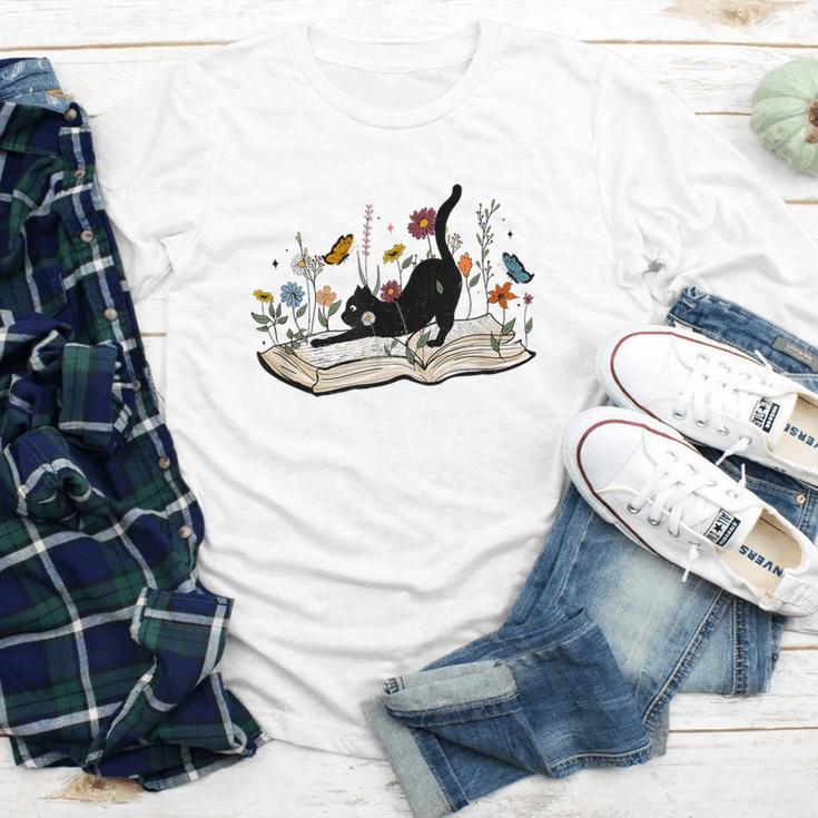 Cute Cat Flower Garden Book Kitty Reading Floral Men Women Girls Kids Youth Long Sleeve Tee Cute Cat Flower Garden Book Kitty Reading Floral Men Women Girls Kids Youth Long Sleeve Tee