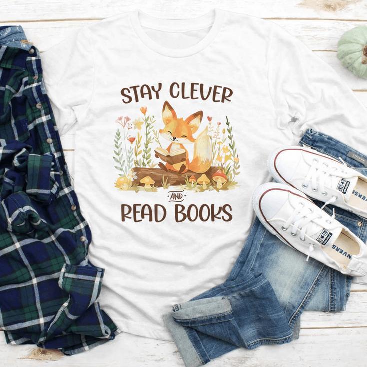 Cute Fox Stay Clever Read Books For Librarian Or Bookworm Youth Long Sleeve Tee