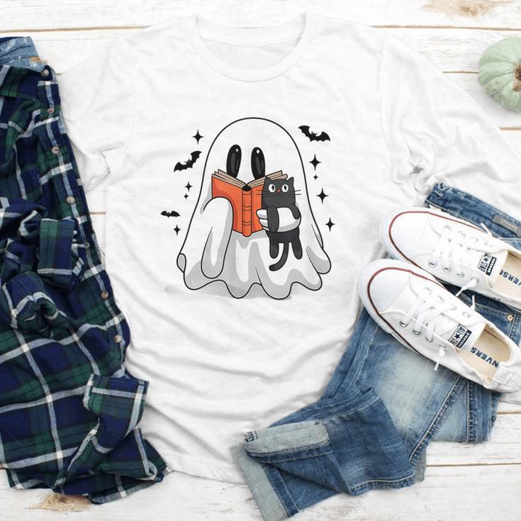 Cute Halloween Ghost Reading Book Youth Long Sleeve Tee