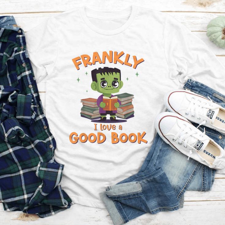 Cute Halloween Teacher Librarian Frankenstein Reading Books Youth Long Sleeve Tee