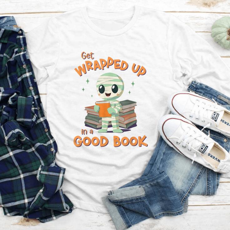 Cute Halloween Teacher Librarian Mummy Reading Books Youth Long Sleeve Tee