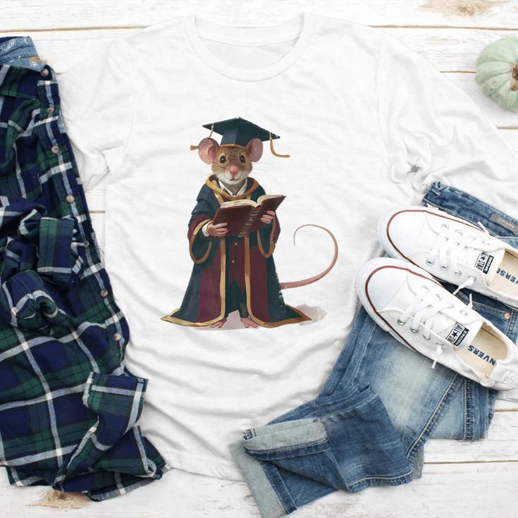 Cute Mouse Reading Book Graduation Youth Long Sleeve Tee