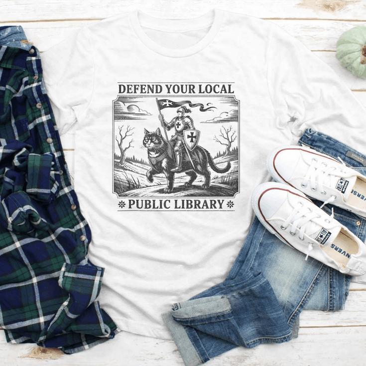 Defend Your Local Public Library Cat Knight Book Lover Youth Long Sleeve Tee Defend Your Local Public Library Cat Knight Book Lover Youth Long Sleeve Tee