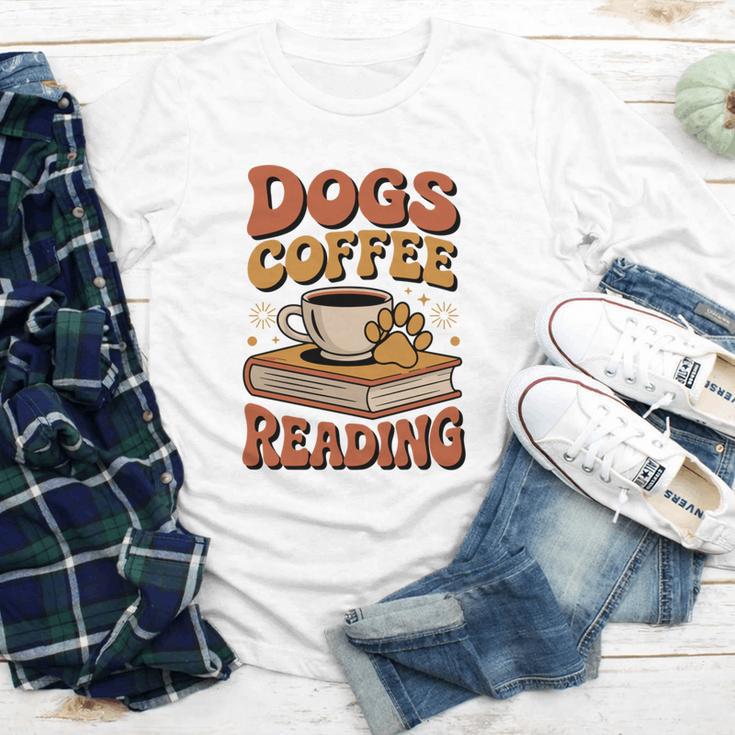 Dogs Coffee Reading Book Lover Youth Long Sleeve Tee Dogs Coffee Reading Book Lover Youth Long Sleeve Tee