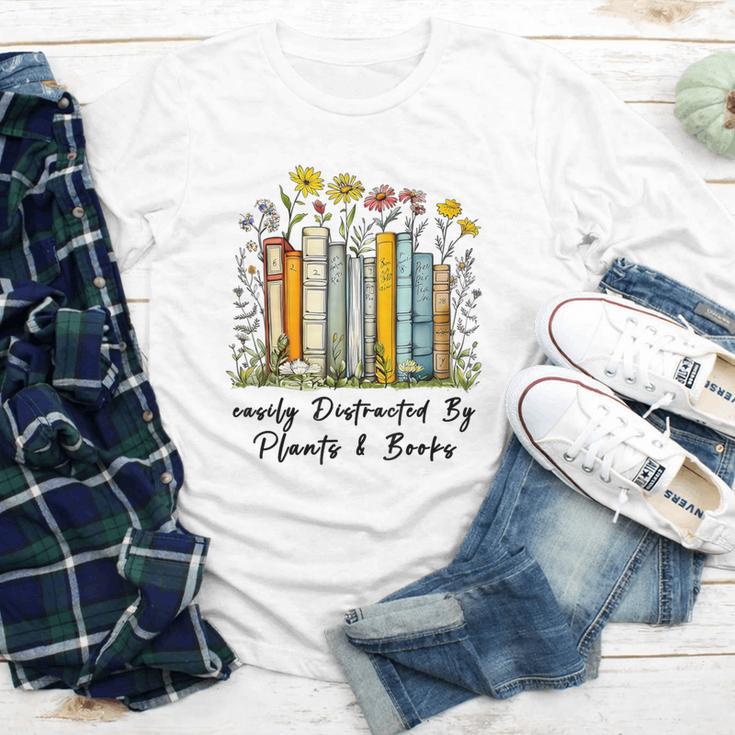 Easily Distracted By Plants And Books Bookworm Gardening Youth Long Sleeve Tee