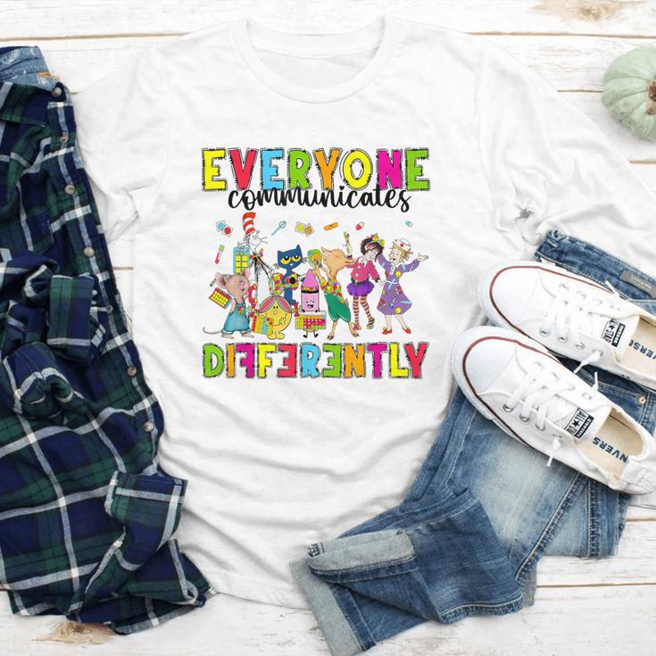 Everyone Communicates Differently Book Teacher Outfit Youth Long Sleeve Tee