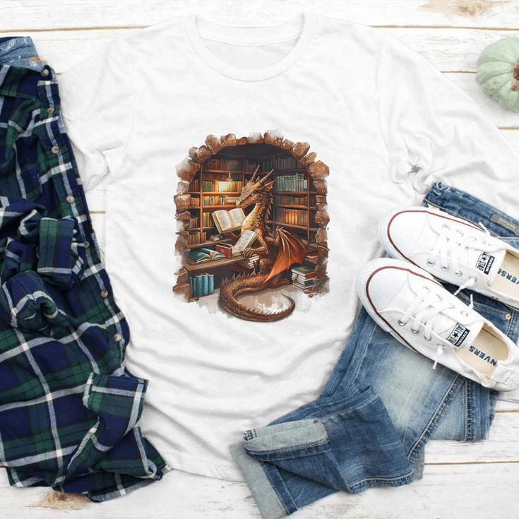 Fantasy Dragon Reading Book Lover Youth Long Sleeve Tee