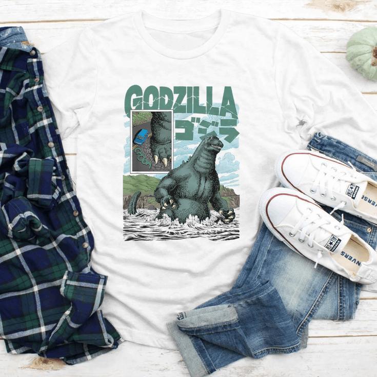 Godzilla Ocean Scene Comic Book Illustration Movie Monster Youth Long Sleeve Tee Godzilla Ocean Scene Comic Book Illustration Movie Monster Youth Long Sleeve Tee