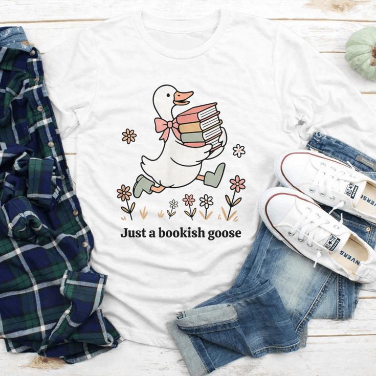Goose With Books Cute Bookworm Reader Youth Long Sleeve Tee