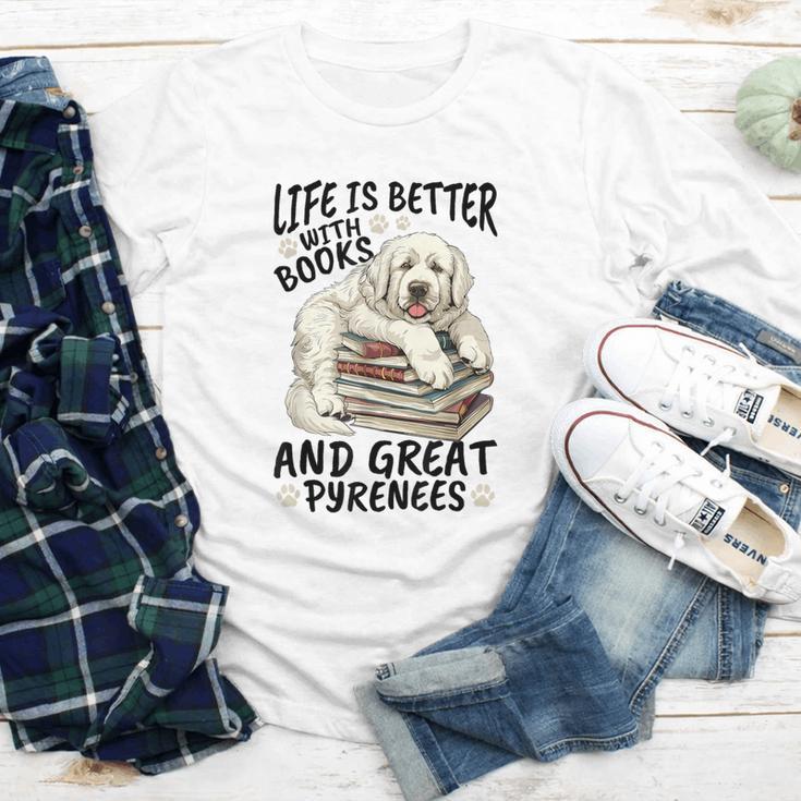 Great Pyrenees Dog Breed Life Is Better With Books And Great Youth Long Sleeve Tee