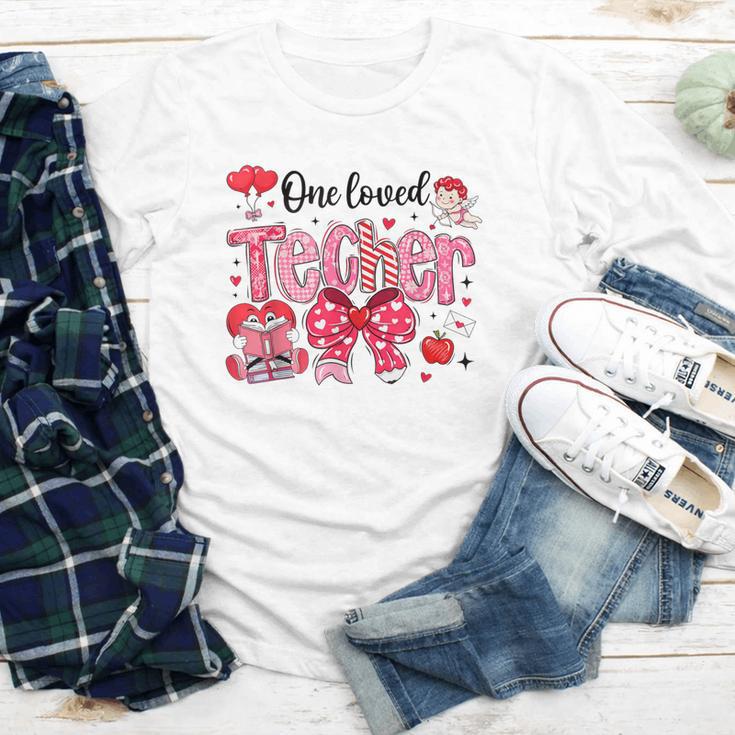 HUGvyn One Loved Teacher Valentine Book Heart Reading Bow Youth Long Sleeve Tee