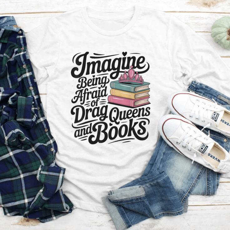 Imagine Being Afraid Of Drag Queens And Books Youth Long Sleeve Tee
