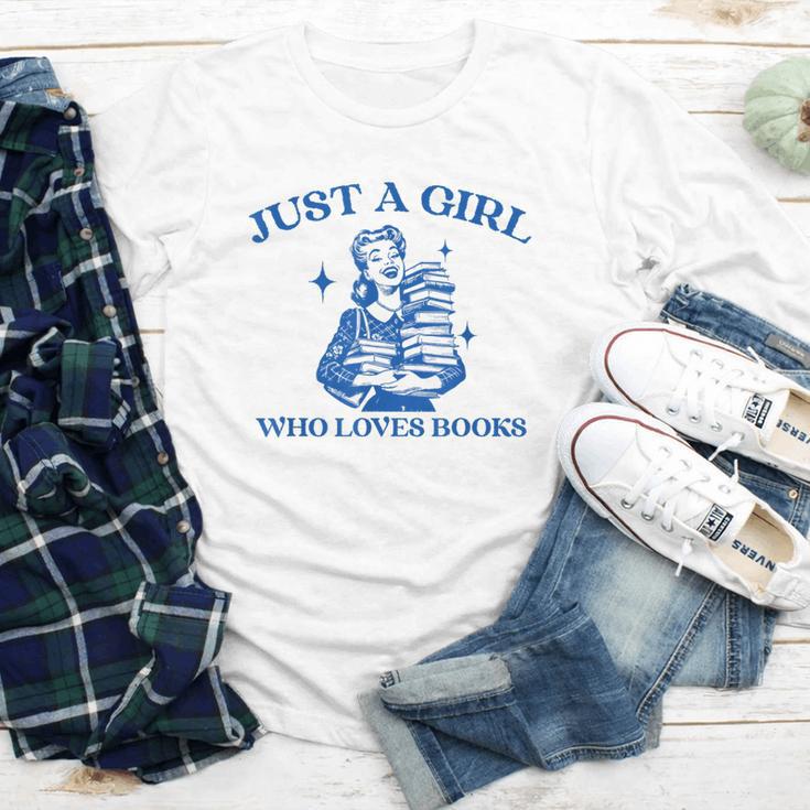 Just a Girl Who Loves Books Book Lover Bookish Youth Long Sleeve Tee