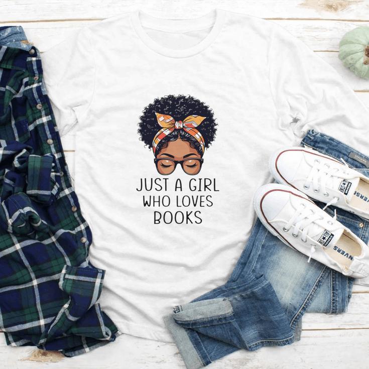 Just a Girl Who Loves Books Messy Bun Black Women Reading Youth Long Sleeve Tee Just a Girl Who Loves Books Messy Bun Black Women Reading Youth Long Sleeve Tee