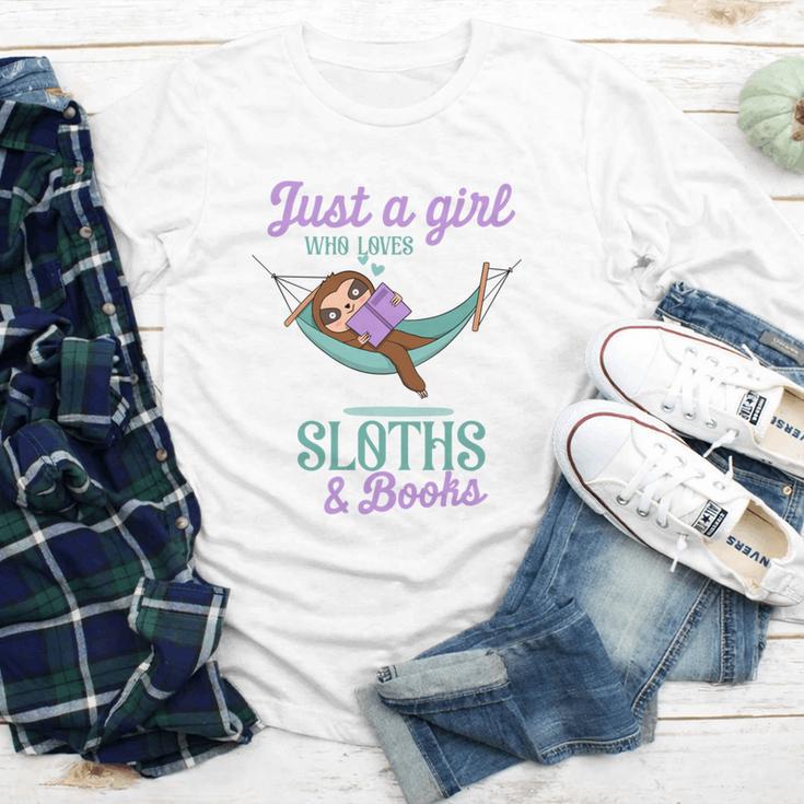 Just a Girl Who Loves Sloths And Books Youth Long Sleeve Tee Just a Girl Who Loves Sloths And Books Youth Long Sleeve Tee