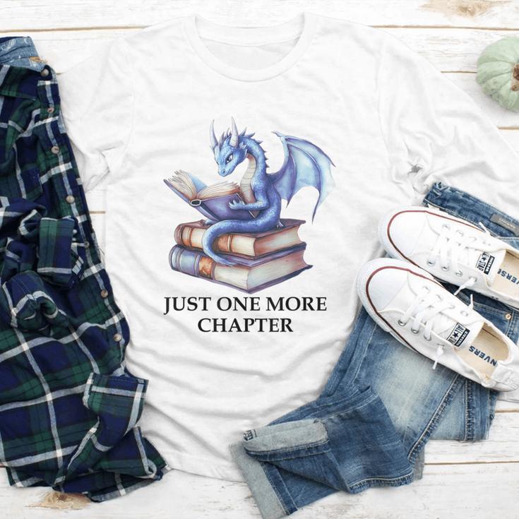 Just One More Chapter Book Dragon Reading Book Lover Bookish Youth Long Sleeve Tee
