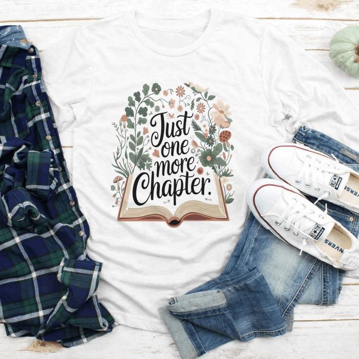 Just One More Chapter Bookish Book Reading Botanical Youth Long Sleeve Tee