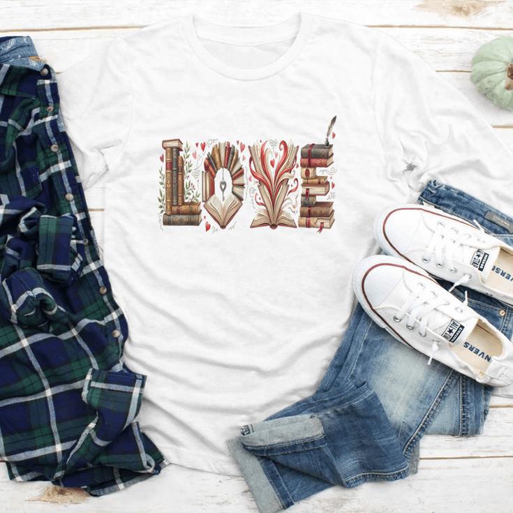 Librarian Reader Books Valentine Teacher Valentines Teach Youth Long Sleeve Tee