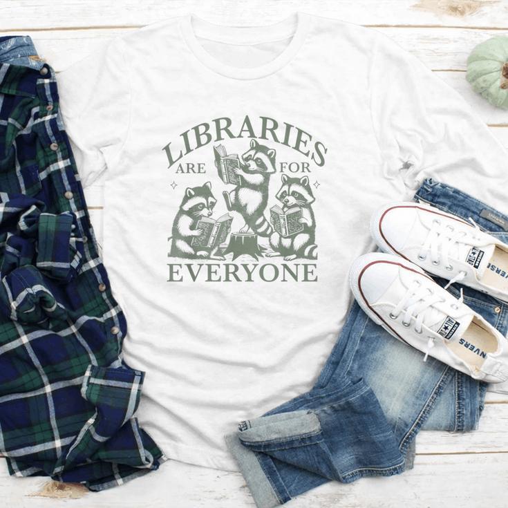Libraries Are For Everyone Racoon Read Banned Book Librarian Youth Long Sleeve Tee