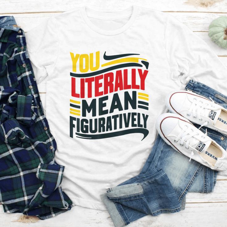 You Literally Mean Figuratively Grammar Teacher Book Writers Youth Long Sleeve Tee