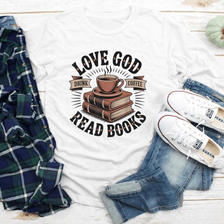 Love God Drink Coffee Read Books – Vintage Spiritual Reading Youth Long Sleeve Tee
