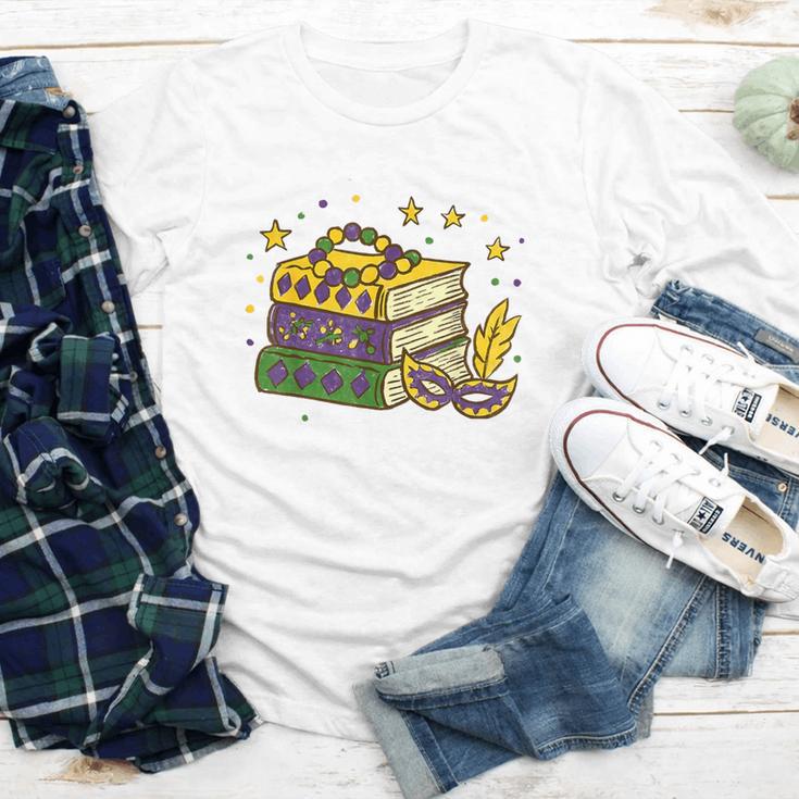 Mardi Gras Book Lover Reading Reader Men Women Kids Youth Long Sleeve Tee