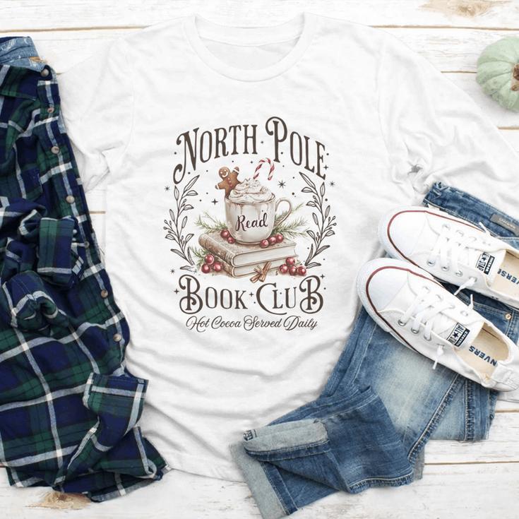 North Pole Book Club Christmas Xmas Hot Cocoa Bookish Youth Long Sleeve Tee North Pole Book Club Christmas Xmas Hot Cocoa Bookish Youth Long Sleeve Tee