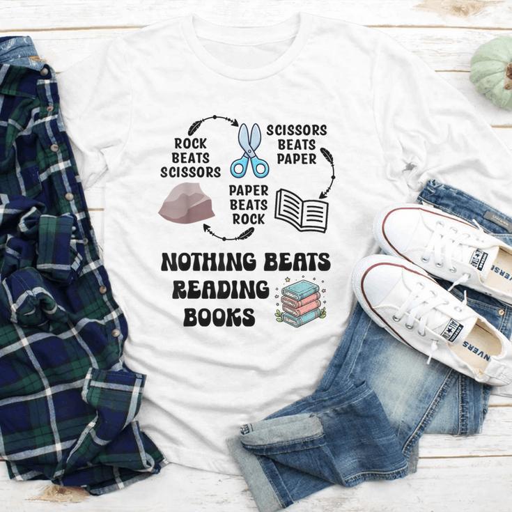 Nothing Beats Reading Rock Paper Scissors Reader Book Lover Youth Long Sleeve Tee