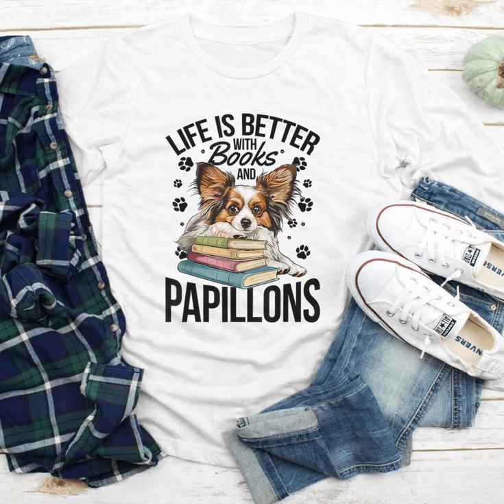 Papillon Dog Breed Life Is Better With Books And Papillons Youth Long Sleeve Tee