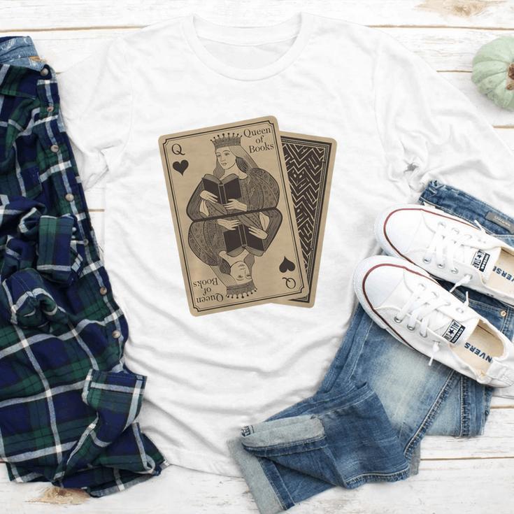 Queen Of Books Playing Card Aesthetic For Book Lovers Premium Tri-Blend Youth Long Sleeve Tee