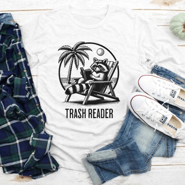 Raccoon Reading Books Summer Humor Trash Reader Youth Long Sleeve Tee