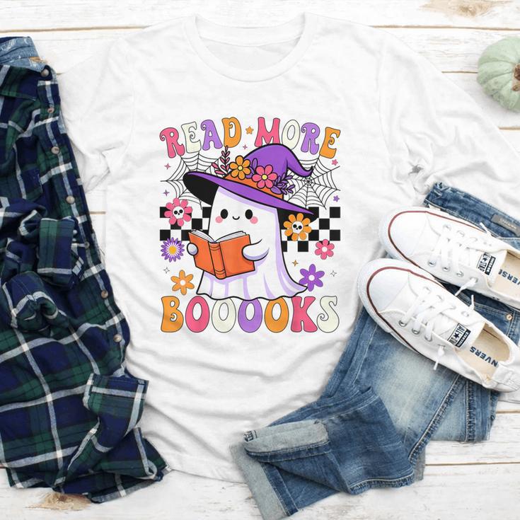 Read More Books Ghost Reading Book Teacher Halloween Youth Long Sleeve Tee