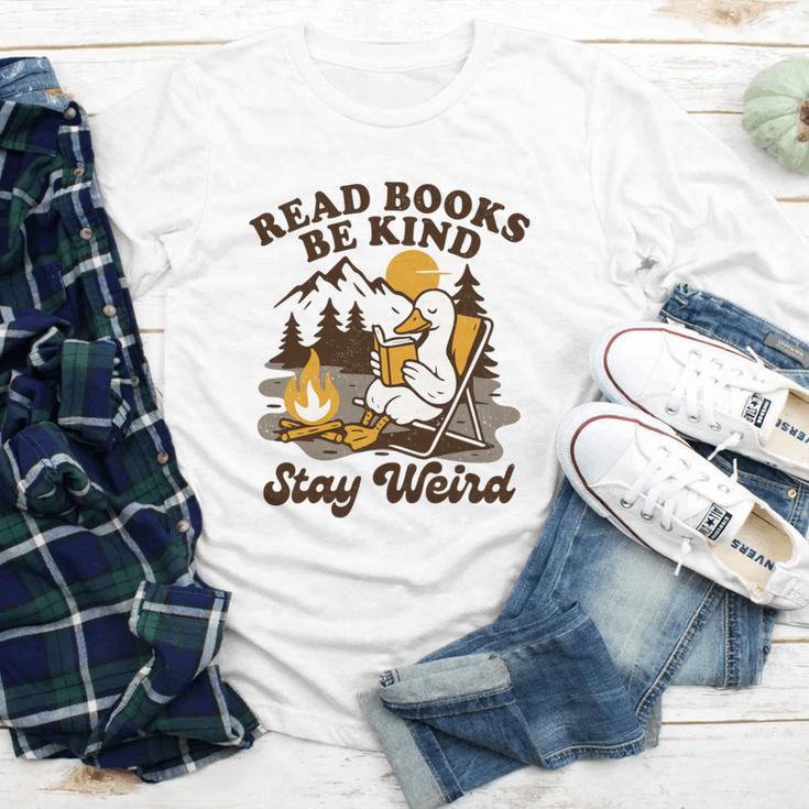 Read Books Be Kind Stay Weird Bookish Silly Goose Reading Youth Long Sleeve Tee