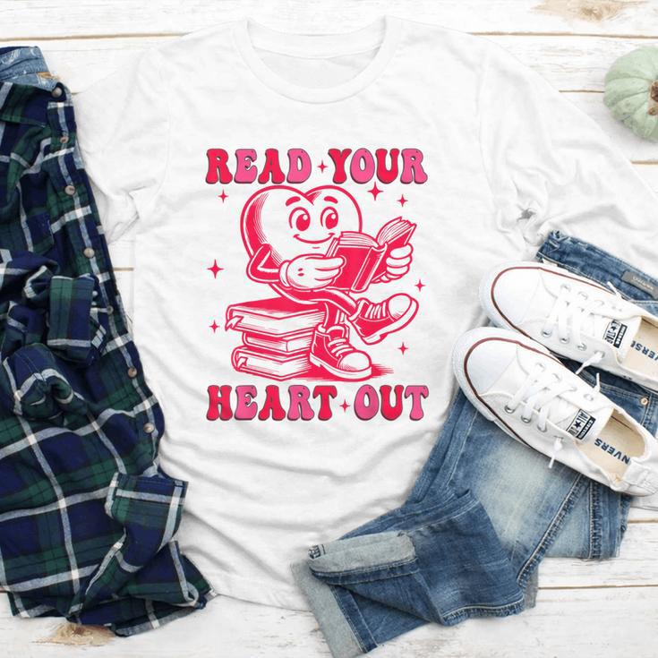 Read Your Heart Out Valentines Day Book Lover Bookish Teach Youth Long Sleeve Tee